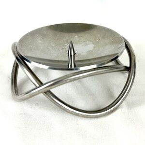 George Jenson Denmark Glow Pillar Candle Holder Stainless Steel MCM